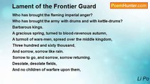 Li Po - Lament of the Frontier Guard