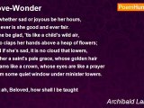 Archibald Lampman - Love-Wonder