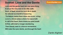 Dante Alighieri - Sonnet: Love and the Gentle
