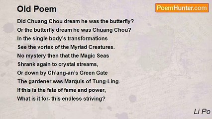 Li Po - Old Poem