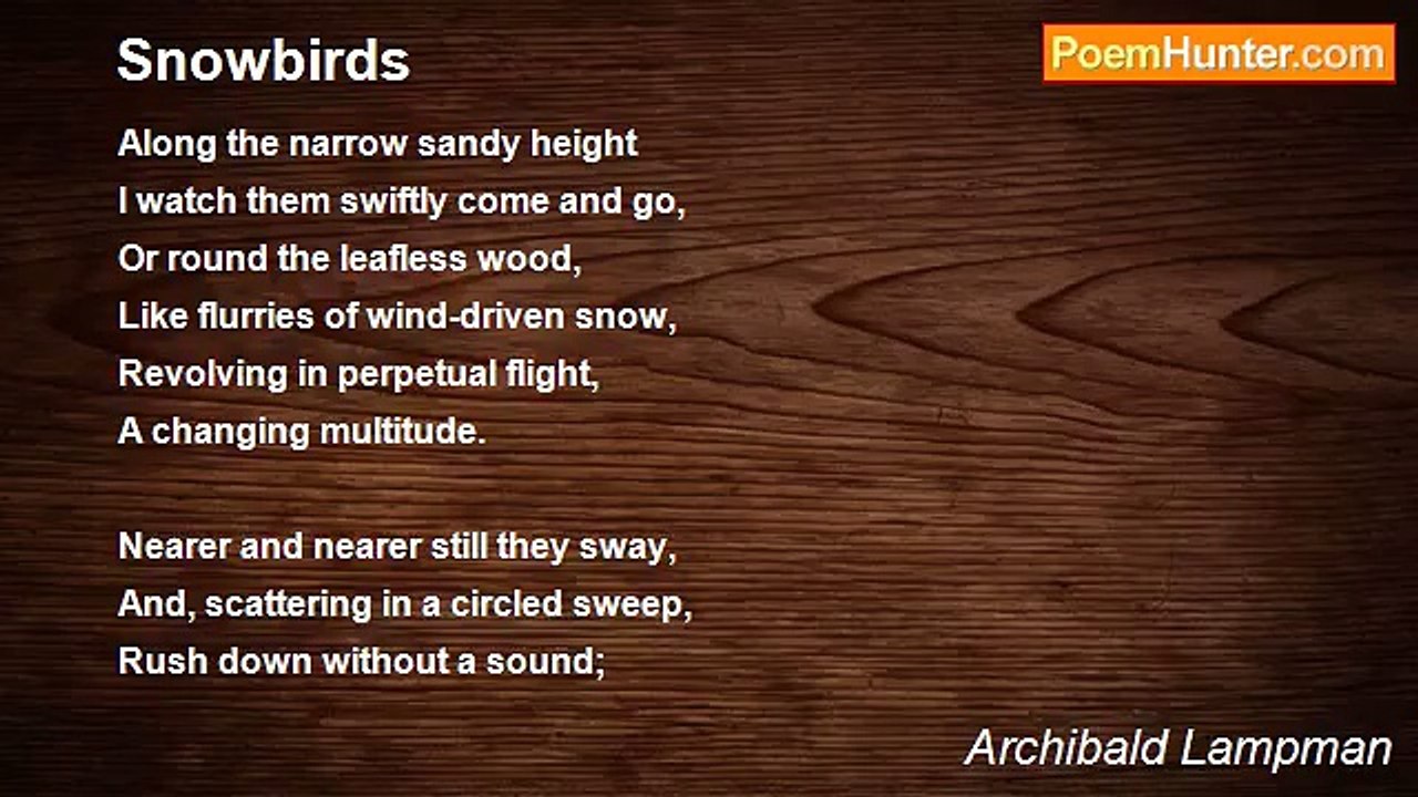 Archibald Lampman - Snowbirds