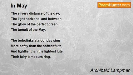 Archibald Lampman - In May