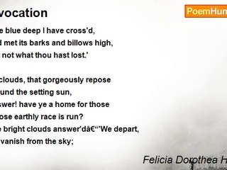 Felicia Dorothea Hemans - Invocation