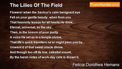 Felicia Dorothea Hemans - The Lilies Of The Field