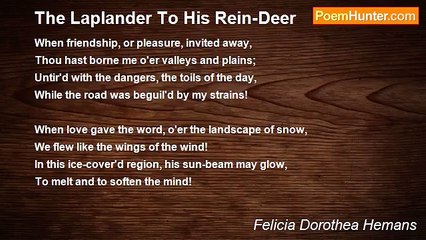 Felicia Dorothea Hemans - The Laplander To His Rein-Deer