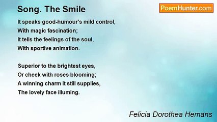 Felicia Dorothea Hemans - Song. The Smile