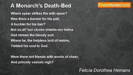 Felicia Dorothea Hemans - A Monarch's Death-Bed