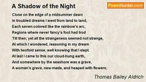 Thomas Bailey Aldrich - A Shadow of the Night