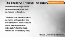 Felicia Dorothea Hemans - The Shade Of Theseus - Ancient Greek Tradition
