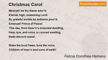 Felicia Dorothea Hemans - Christmas Carol