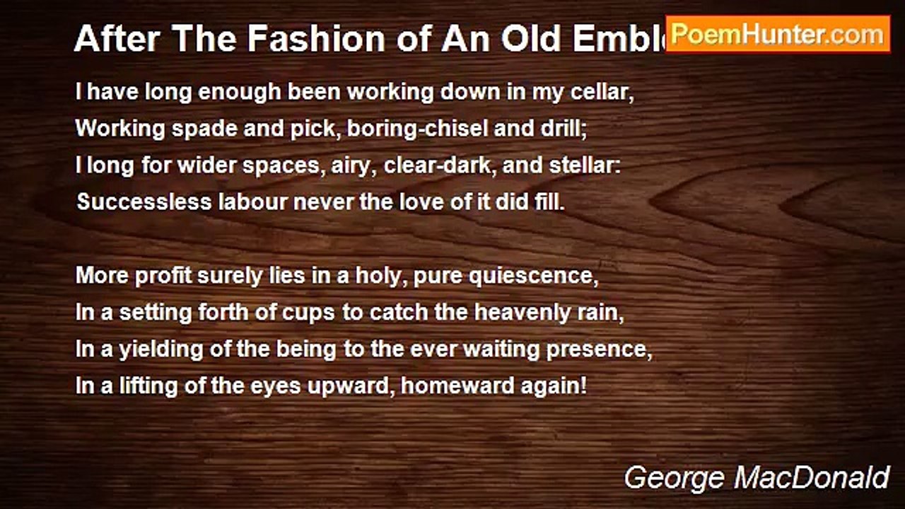 George MacDonald - After The Fashion of An Old Emblem