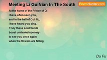Du Fu - Meeting Li GuiNian In The South