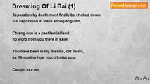 Du Fu - Dreaming Of Li Bai (1)
