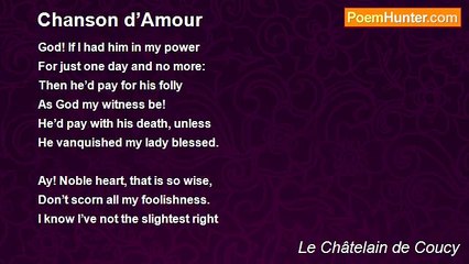 Le Châtelain de Coucy - Chanson d’Amour