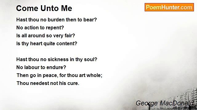 George MacDonald - Come Unto Me