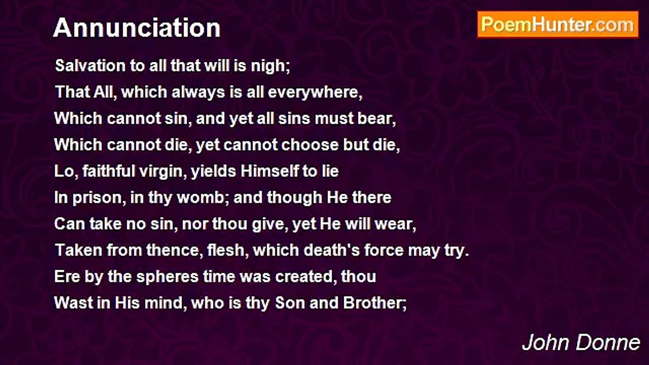John Donne - Annunciation