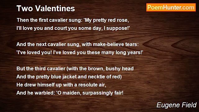 Eugene Field - Two Valentines