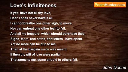 John Donne - Love's Infiniteness