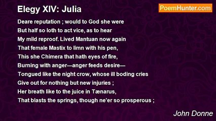 John Donne - Elegy XIV: Julia