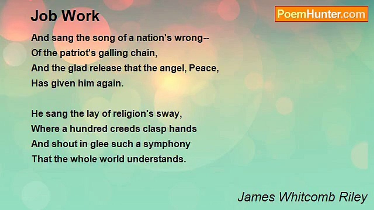 James Whitcomb Riley - Job Work