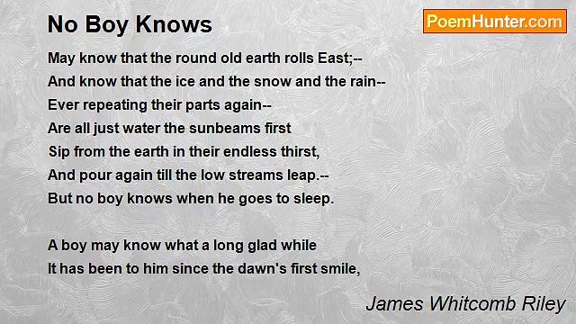James Whitcomb Riley - No Boy Knows