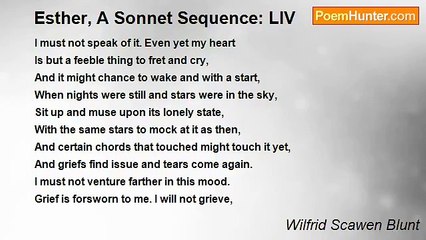 Wilfrid Scawen Blunt - Esther, A Sonnet Sequence: LIV