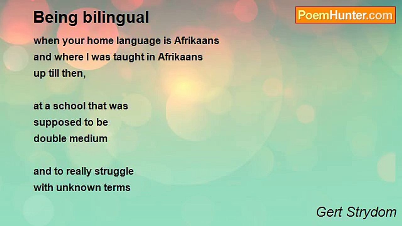 Gert Strydom - Being bilingual