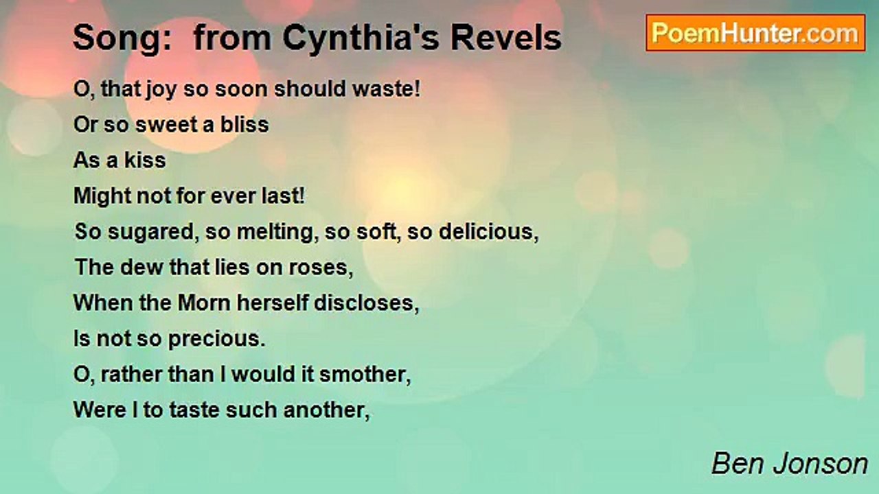 Ben Jonson - Song:  from Cynthia's Revels