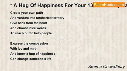 Seema Chowdhury - A Hug Of Happiness For Your 13th Birthday Samia