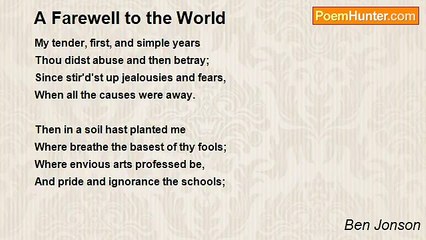 Ben Jonson - A Farewell to the World
