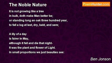 Ben Jonson - The Noble Nature
