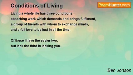 Ben Jonson - Conditions of Living