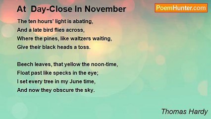 Thomas Hardy - At  Day-Close In November