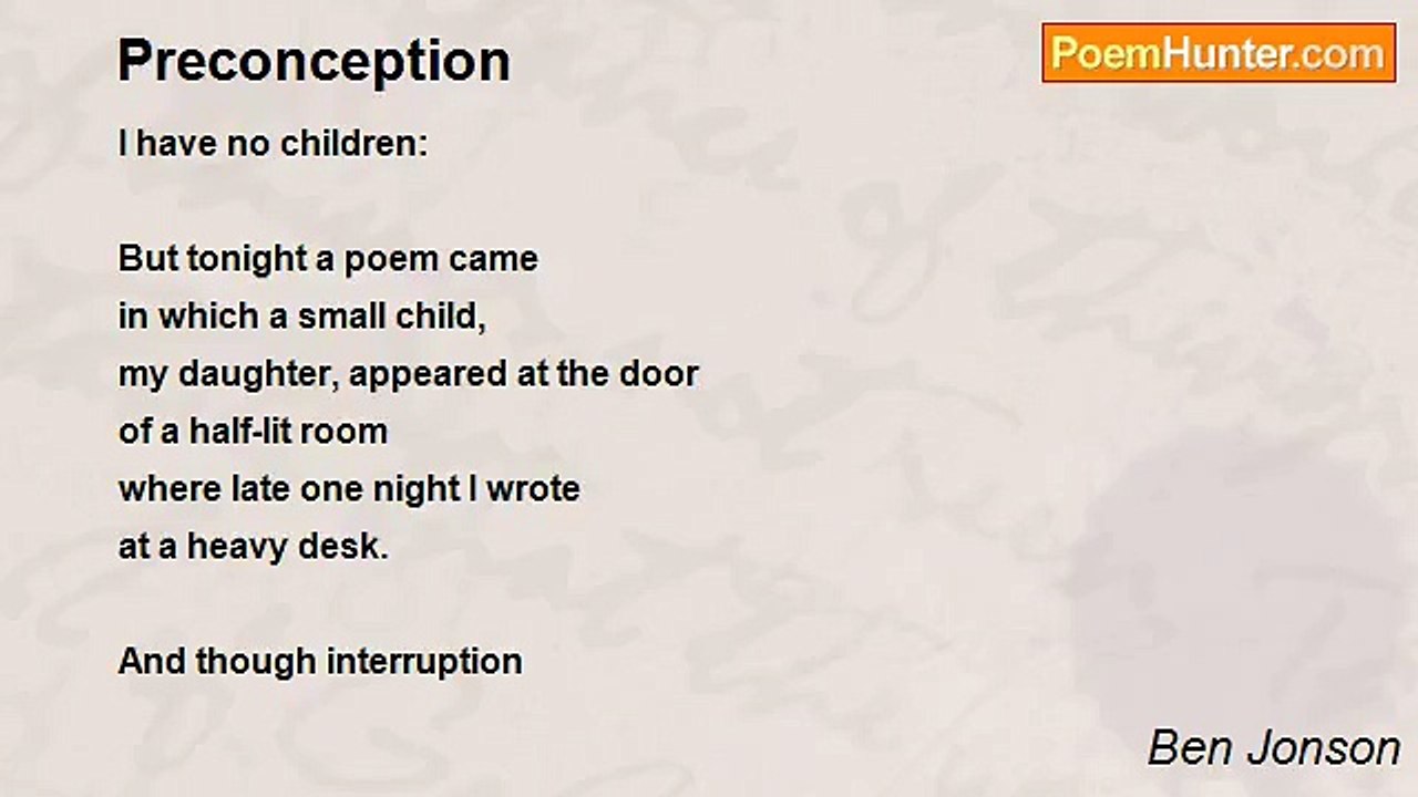 Ben Jonson - Preconception