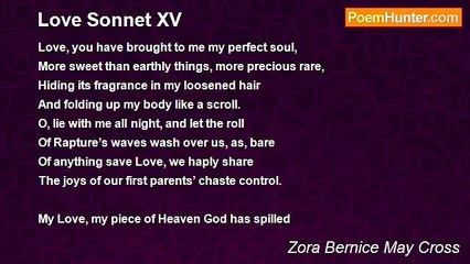 Zora Bernice May Cross - Love Sonnet XV