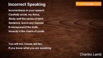 Charles Lamb - Incorrect Speaking