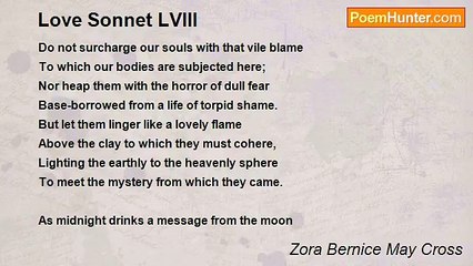 Zora Bernice May Cross - Love Sonnet LVIII