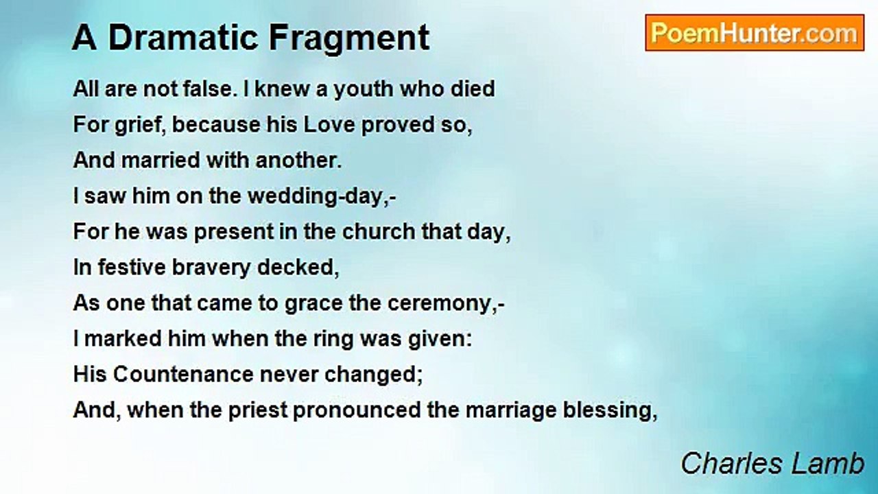 Charles Lamb - A Dramatic Fragment