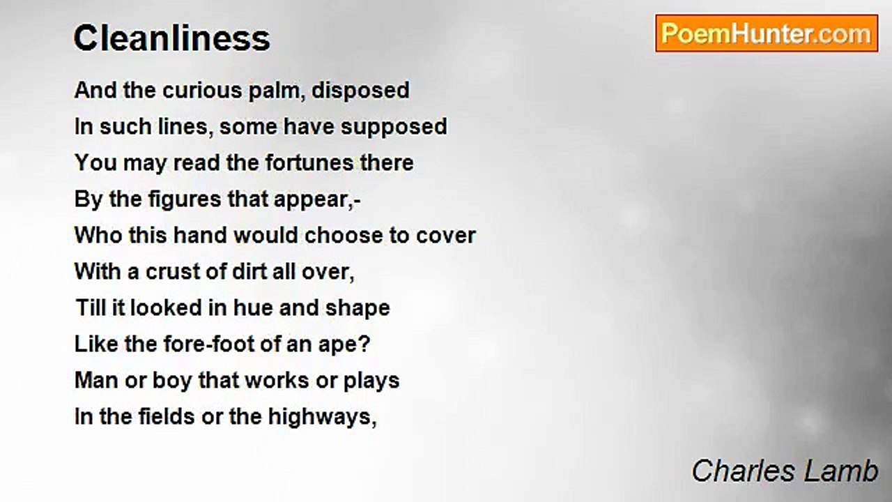 Charles Lamb - Cleanliness