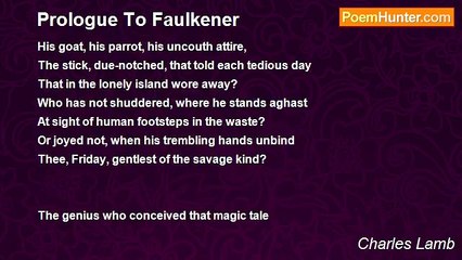 Charles Lamb - Prologue To Faulkener
