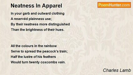 Charles Lamb - Neatness In Apparel