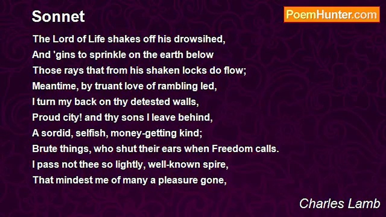 Charles Lamb - Sonnet