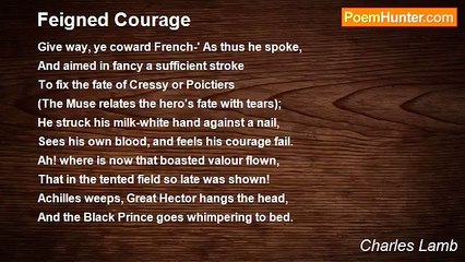 Charles Lamb - Feigned Courage