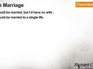 Richard Crashaw - On Marriage