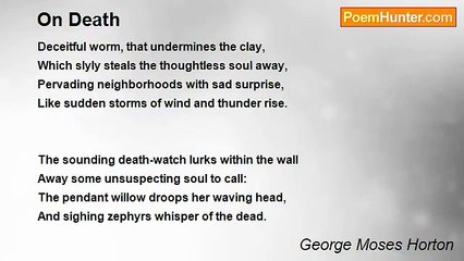 George Moses Horton - On Death