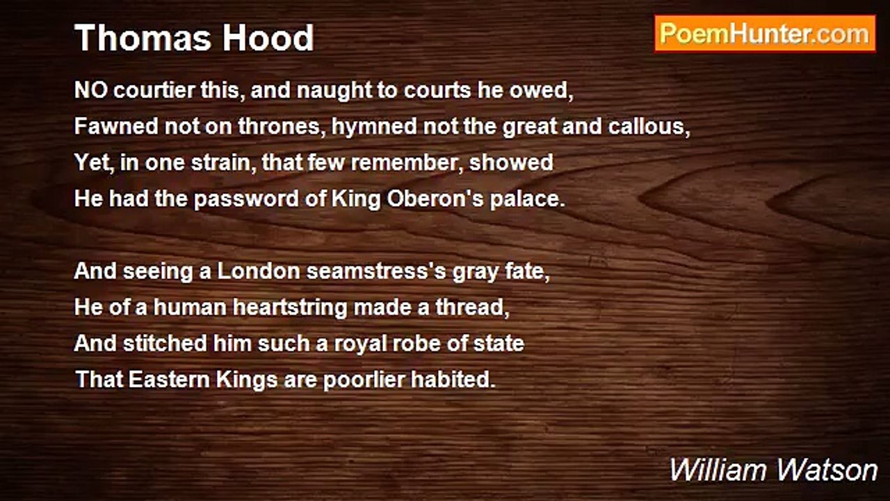 William Watson - Thomas Hood