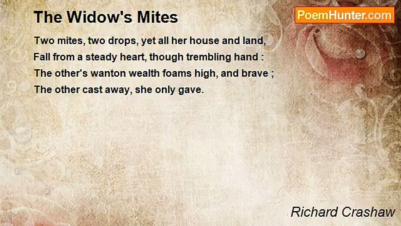 Richard Crashaw - The Widow's Mites