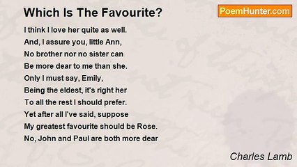 Charles Lamb - Which Is The Favourite?