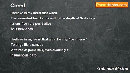 Gabriela Mistral - Creed
