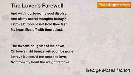 George Moses Horton - The Lover's Farewell